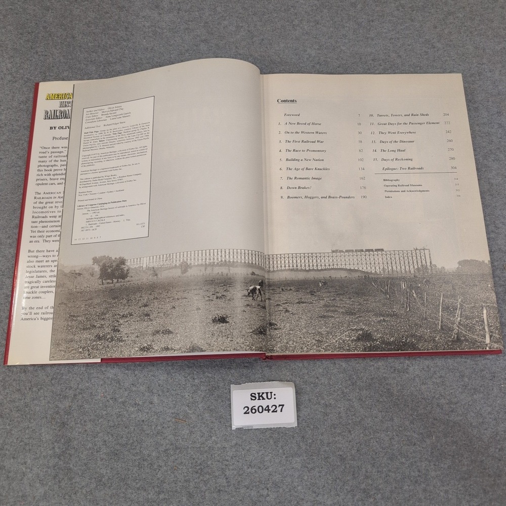 American Heritage History of Railroads in America Oliver Jensen Hardcover Book - Picture 4 of 4